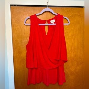 Deletta sleeveless top, faux wrap style blouse